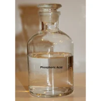 Clear glass bottle with phosphoric acid