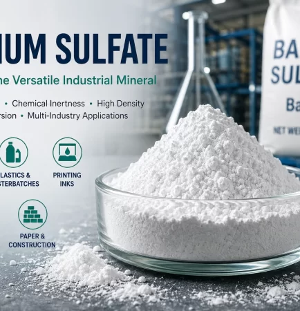 Barium sulfate powder with industrial applications in paints, plastics and inks
