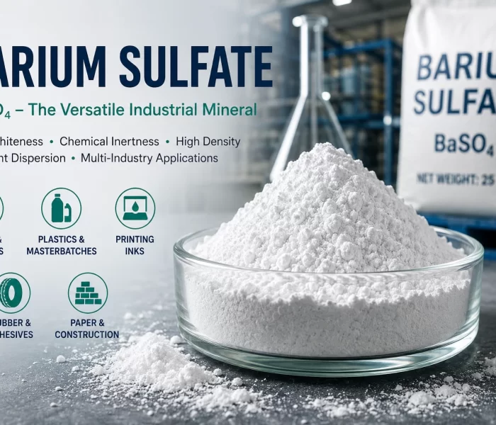 Barium sulfate powder with industrial applications in paints, plastics and inks